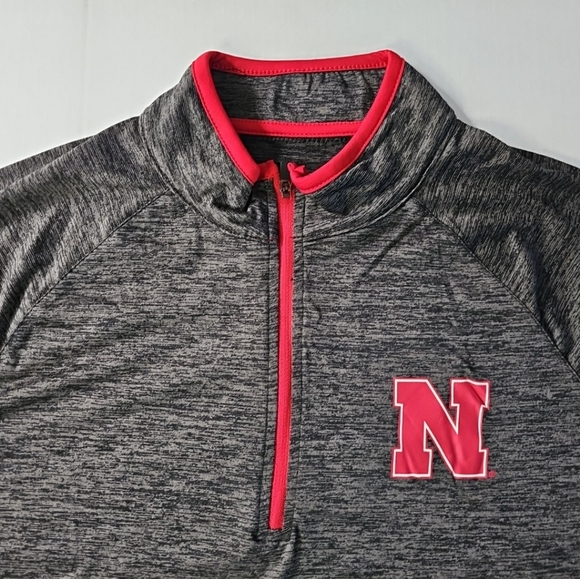 Nebraska Huskers Colosseum Black Red Amnesia 1/4-Zip Pullover Men's Medium NWT - Picture 4 of 9